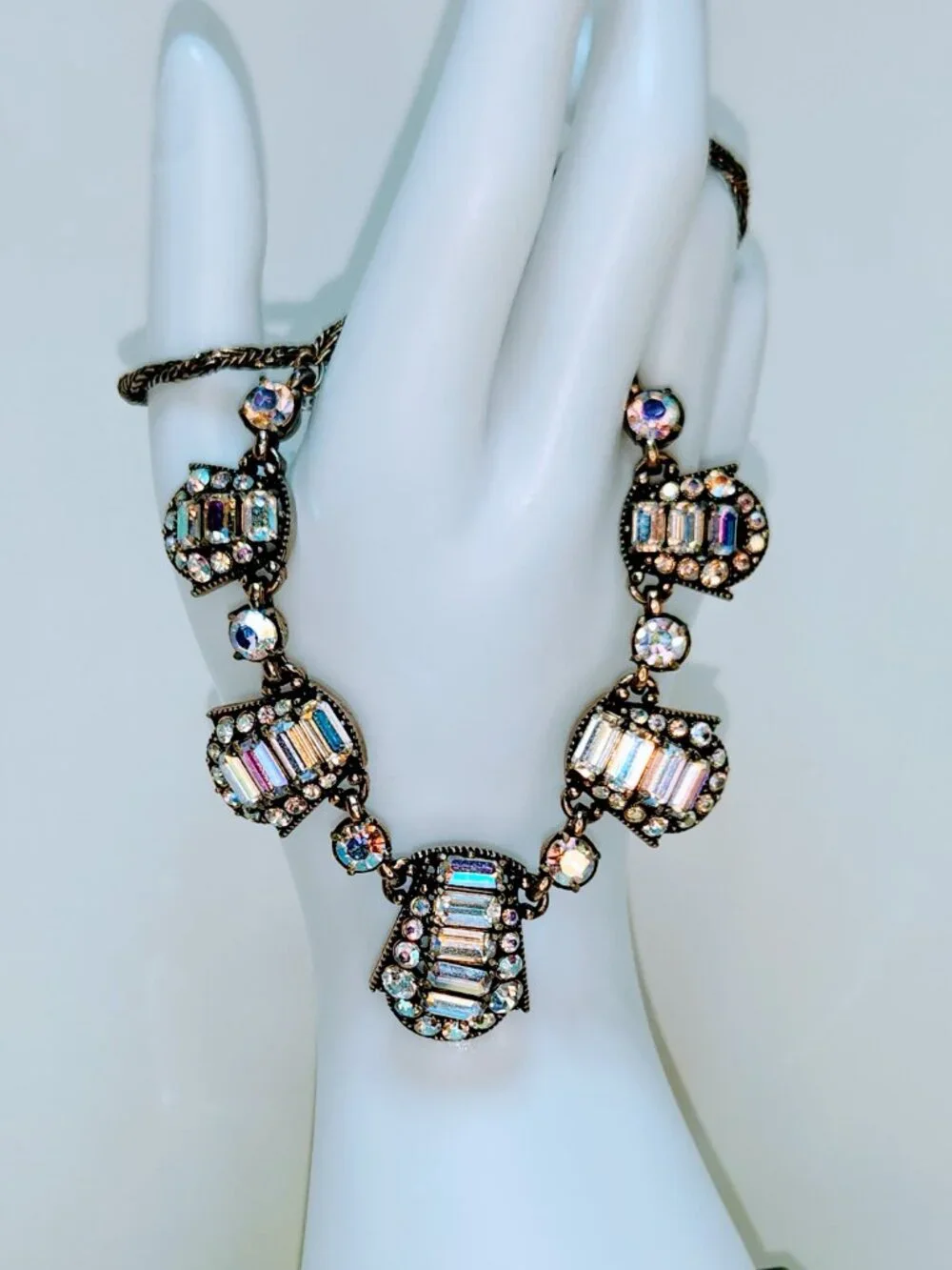 Hollycraft Crystal Aurora Borealis Rhinestone Necklace